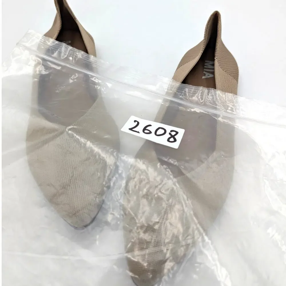 Mia Kerri Pointed Toe Ballet Flat Shoes Women's Dark Sand Size US9.5M EU40